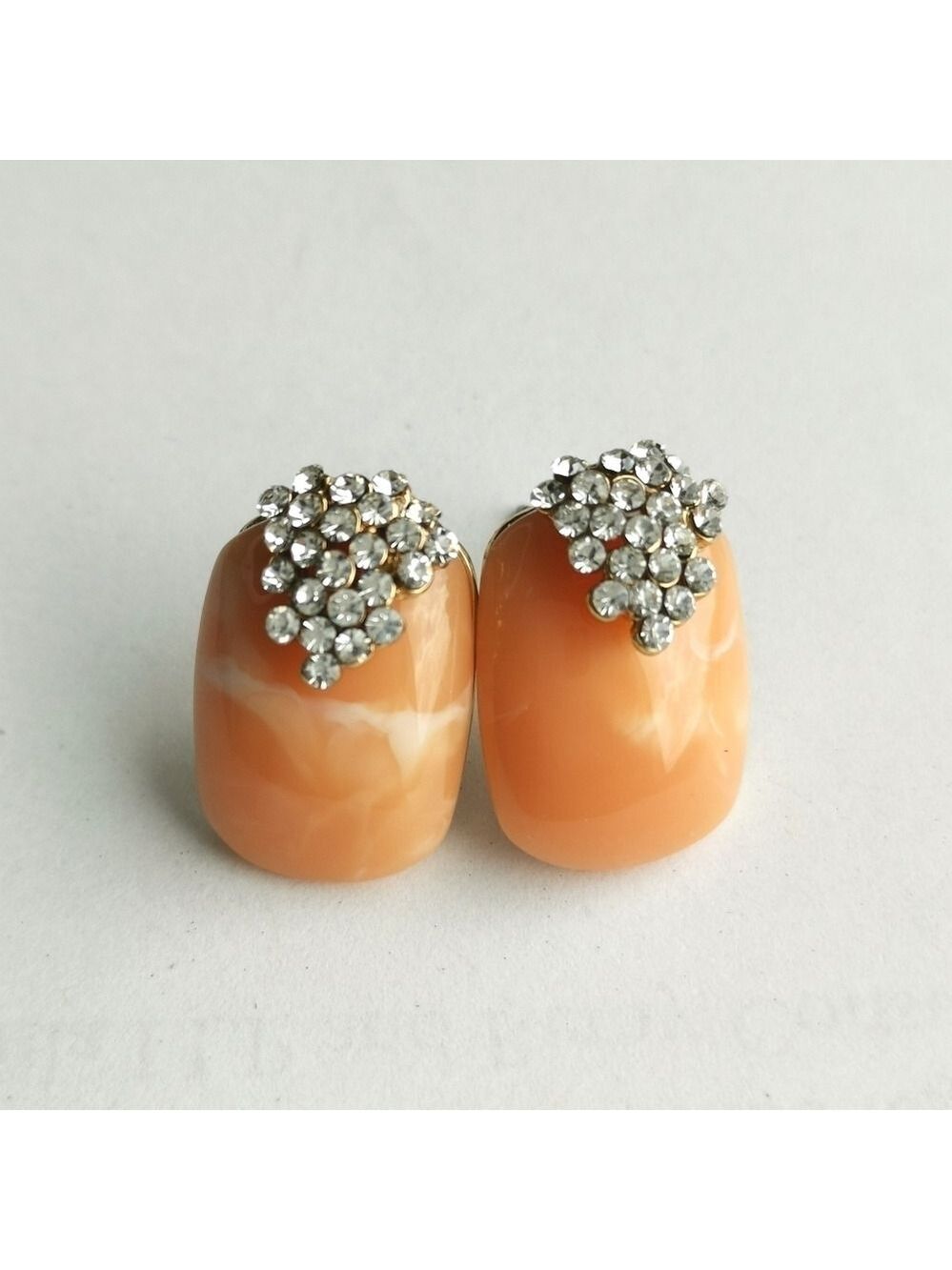 New, coral and crystal earrings